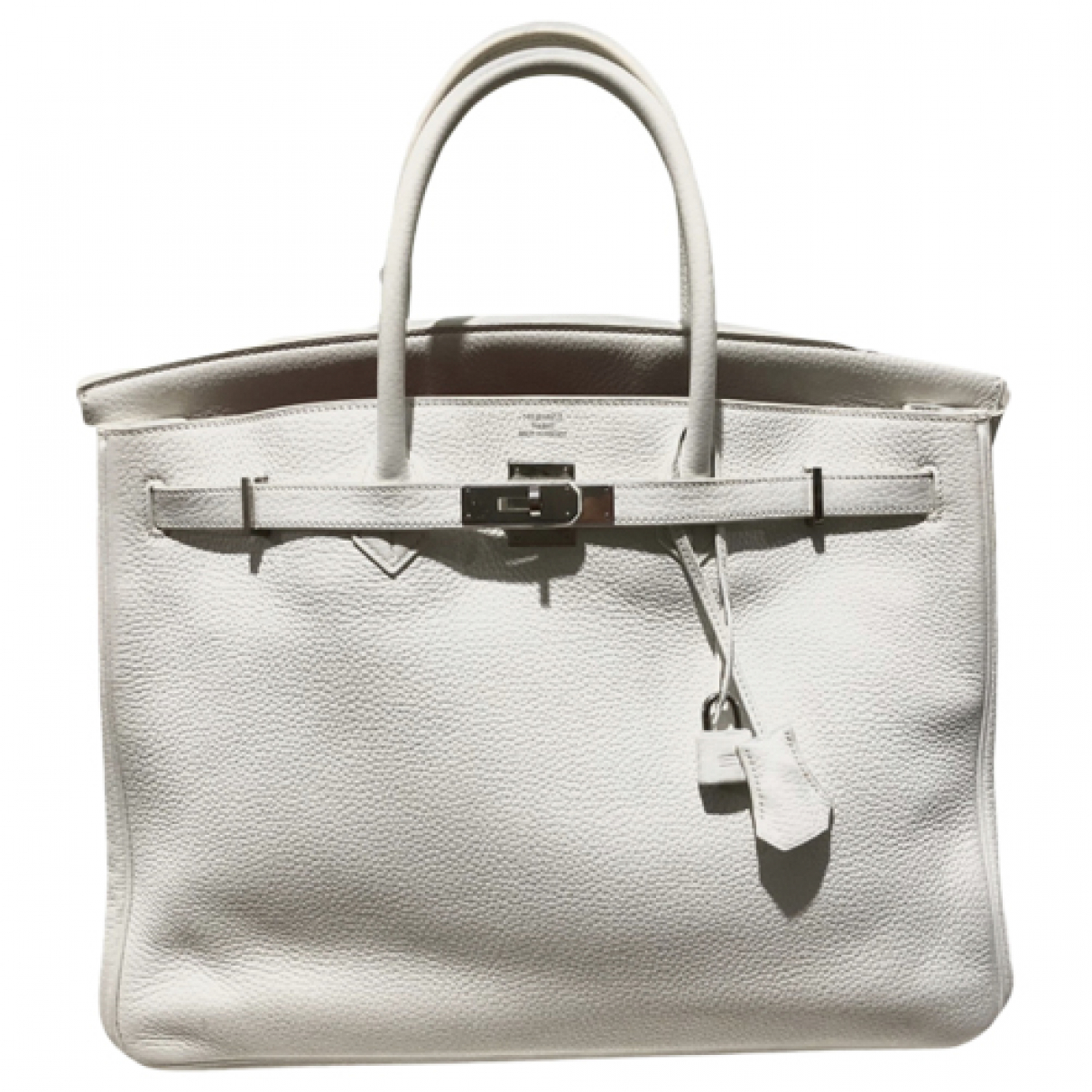 Birkin 40 leather handbag Hermès White 